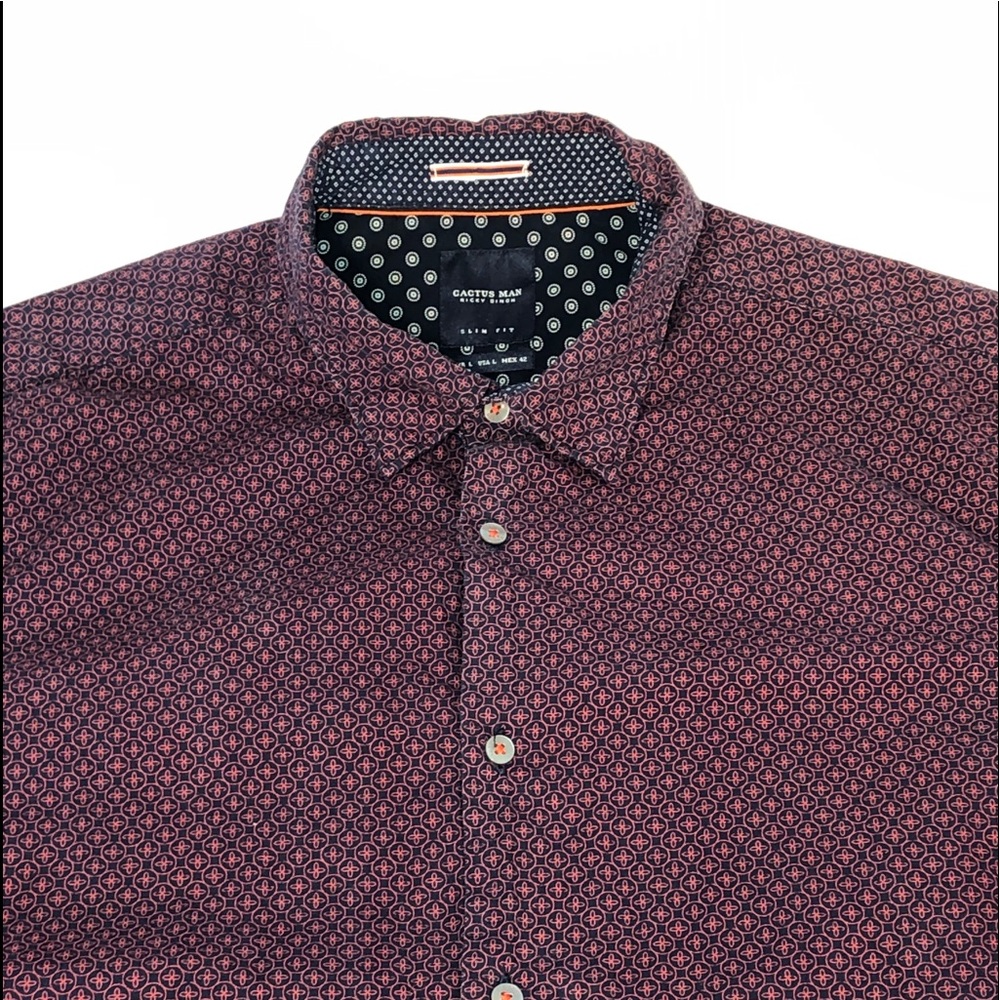 Cactus Man All Over Print Ls Button Up Shirt Large - image 2